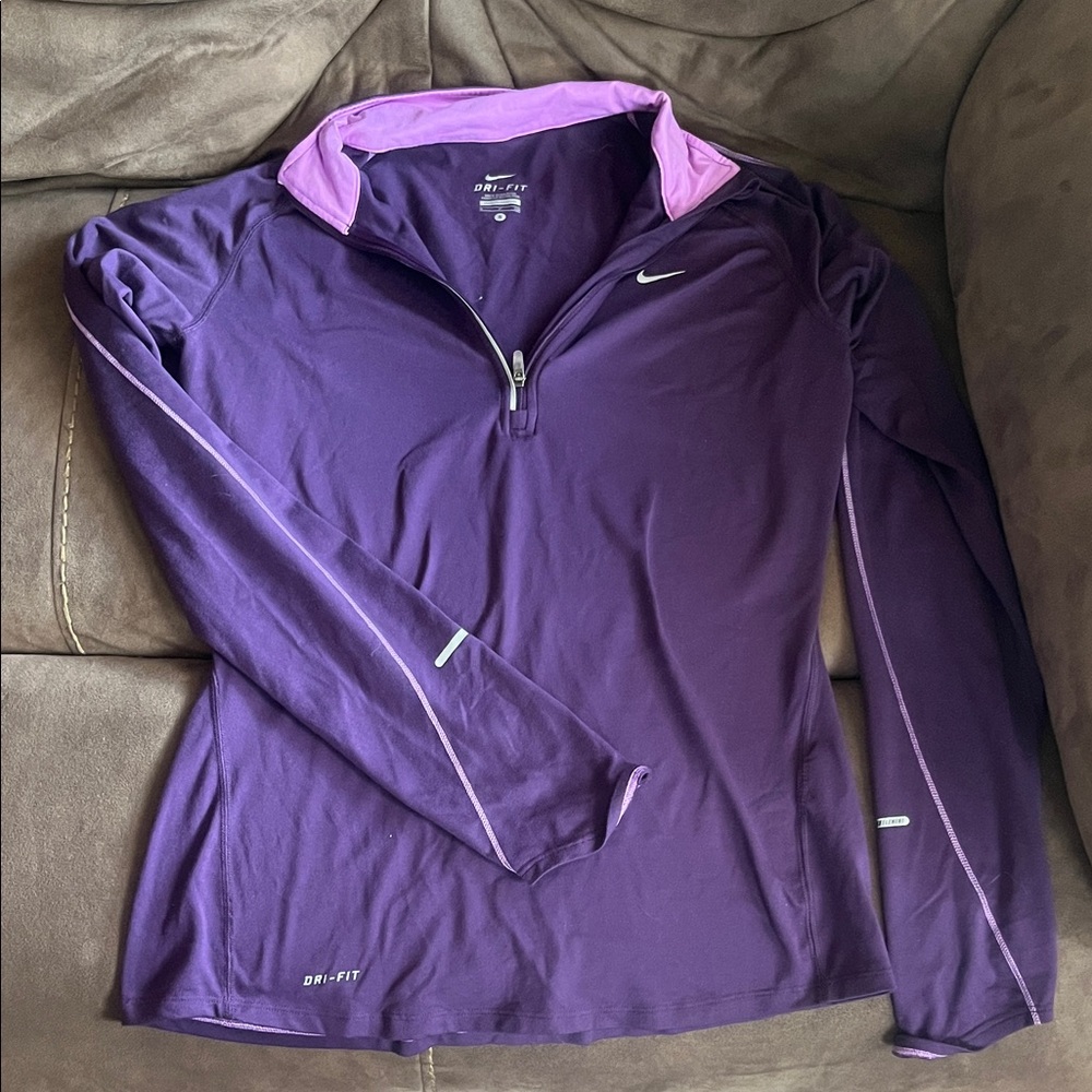 Nike Purple and Dri-FIT Long Sleeve Shirt